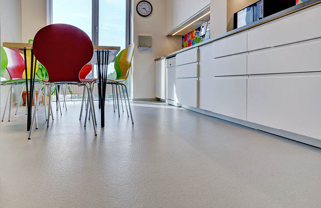 Beige resin flooring design