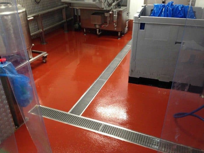 Resin flooring for commercial kitchen