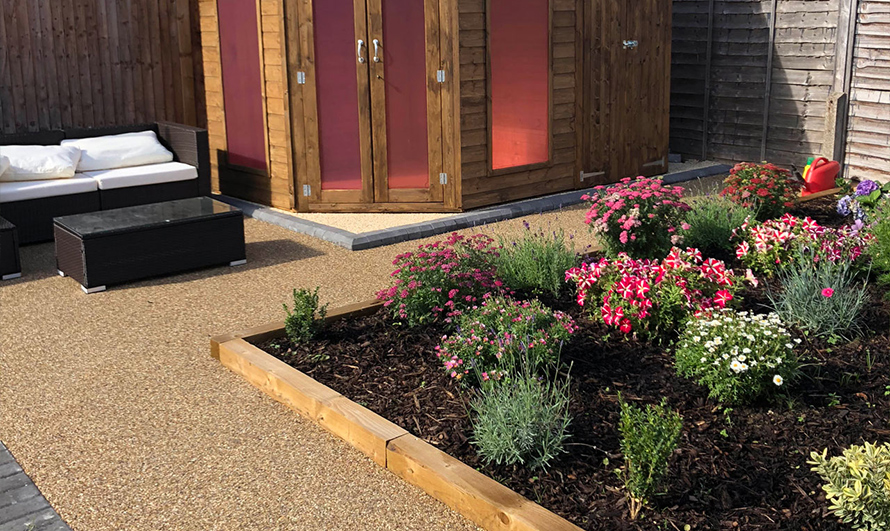 Resin courtyard patio